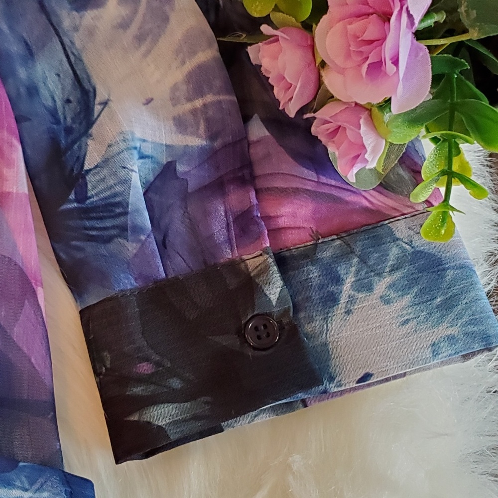 Christopher & Banks Watercolor Print Blouse - Picture 2 of 7